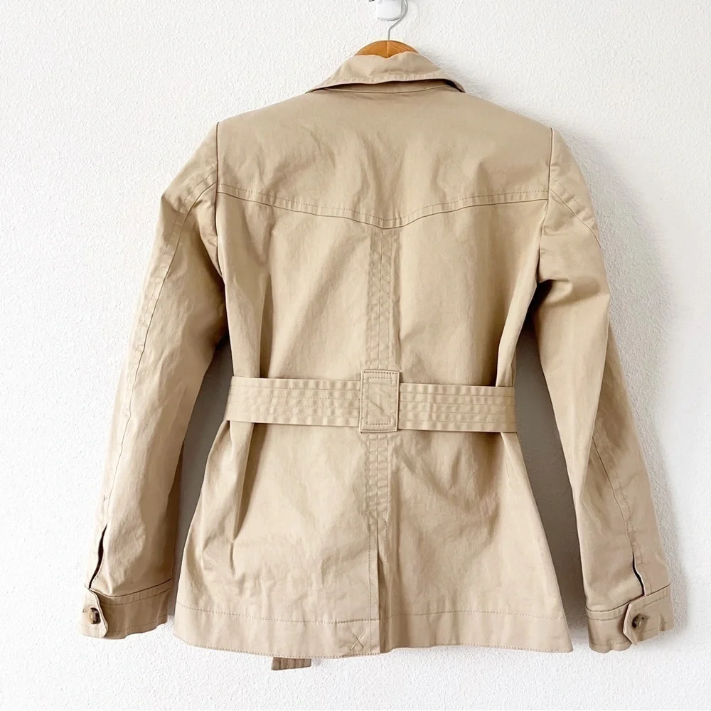 ba&sh Muse Belted Safari Utility Jacket Beige Gabardine Parisian Chic